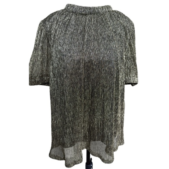 THML Tops - Glam Metallic Gold Short Sleeve Top